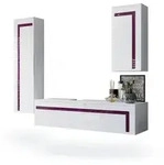 Vladon Badm&ouml;belset, Brombeere, Holzwerkstoff, 210x185x51 cm, Badezimmer,