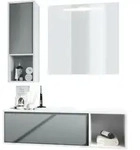 Vladon Badm&ouml;belset, Graphit, Holzwerkstoff, 126.5x190x46 cm, Badezimmer,