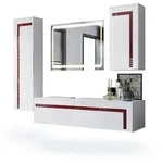 Vladon Badm&ouml;belset, Bordeaux, Holzwerkstoff, 210x185x51 cm, Badezimmer,