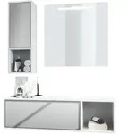 Vladon Badm&ouml;belset, Greige, Holzwerkstoff, 126.5x190x46 cm, Badezimmer,