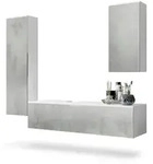 Vladon Badm&ouml;belset, Hellgrau, Holzwerkstoff, 210x185x51 cm, Badezimmer,