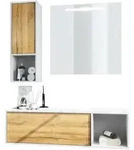 Vladon Badm&ouml;belset, Eiche, Holzwerkstoff, 126.5x190x46 cm, Badezimmer,...