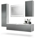 Vladon Badm&ouml;belset, Graphit, Holzwerkstoff, 210x185x51 cm, Badezimmer,...