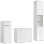 Mokebo Badm&ouml;bel-Set, Wei&szlig;, Holzwerkstoff, 136x180x34 cm, Badezimmer,...
