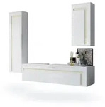Vladon Badm&ouml;belset, Creme, Holzwerkstoff, 210x185x51 cm, Badezimmer,...