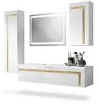 Vladon Badm&ouml;belset, Eiche, Holzwerkstoff, 210x185x51 cm, Badezimmer,...
