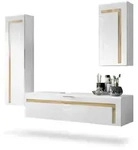 Vladon Badm&ouml;belset, Eiche, Holzwerkstoff, 210x185x51 cm, Badezimmer,...
