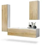 Vladon Badm&ouml;belset, Eiche, Holzwerkstoff, 210x185x51 cm, Badezimmer,...
