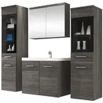 Mirjan24 Badm&ouml;bel-Set, Greige, Holzwerkstoff, 132x132x30 cm, Badezimmer,