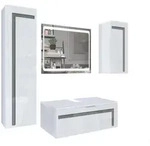 Vladon Badm&ouml;belset, Grau, Holzwerkstoff, 200x193x51 cm, Badezimmer,...