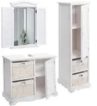 MCW Badezimmerset, Wei&szlig;, Holz, 76x120x31 cm, Badezimmer, Badm&ouml;belsets &