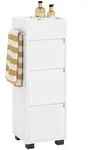 SoBuy Badezimmerschrank, Wei&szlig;, Holzwerkstoff, 30x90x30 cm, Badezimmer,