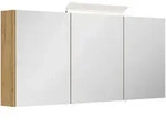 Mid.you Spiegelschrank, Eiche, Glas, 6 F&auml;cher, 140x62x17 cm, Soft-Close-System,
