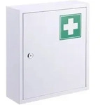 Relaxdays Medizinschrank, Wei&szlig;, Metall, 31.5x36x10 cm, Badezimmer,
