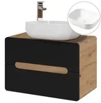 Lomado Waschtisch, Anthrazit, Holzwerkstoff, 80x68x46 cm, Badezimmer,
