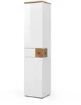 Vicco Badschrank, Wei&szlig; Hochglanz, Holzwerkstoff, 5 F&auml;cher, 1 Schubladen,