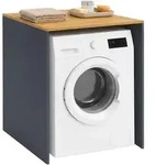 Relaxdays Waschmaschinenschrank, Anthrazit, Holzwerkstoff, 68x88x60 cm, Waschk&uuml;che,