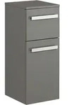 Sadena Unterschrank, Grau Hochglanz, Metall, 1 F&auml;cher, 1 Schublade(n) Schubladen,