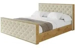 Altdecor Polsterbett, Taupe, Textil, H3 + H4, 180x200 cm, Schlafzimmer, Betten,