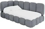 Altdecor Einzellbett, Blaugrau, Textil, 100x200 cm, Kinderzimmer & Jugendzimmer,
