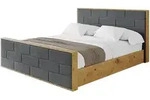 Altdecor Polsterbett, Anthrazit, Textil, 180x200 cm, Schlafzimmer, Betten,