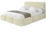 Altdecor Polsterbett, Taupe, Textil, H3 + H4, 180x200 cm, Schlafzimmer, Betten,