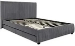 Beautysofa Polsterbett, Dunkelgrau, Textil, 160x200 cm, Schlafzimmer, Betten,