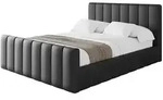 Altdecor Polsterbett, Schwarz Hochglanz, Textil, 180x200 cm, Schlafzimmer,...