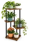 Relaxdays Pflanzenregal, Mehrfarbig, Holzwerkstoff, Metall, 58.5x80x45 cm,