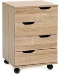 Kadima Design Rollcontainer, Braun, Kunststoff, 4 Schubladen, Rechteckig, 40x60x40