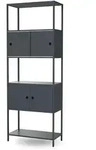 Jan Nowak Regal, Anthrazit, Metall, 80x220x40 cm, Arbeitszimmer, B&uuml;roregale,