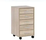 Kadima Design Rollcontainer, Braun, Kunststoff, 5 Schubladen, Rechteckig, 33x63x38