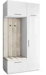 Masseno Garderobenschrank, Wei&szlig;, Beige, Holzwerkstoff, 5 F&auml;cher, 120x240x60...