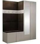 Mirjan24 Garderoben-Set, Kaschmir, Braun, Kunststoff, 158x186x46 cm, Garderobe,