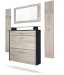 Vladon Garderobe, Eiche San Remo, Holzwerkstoff, 180x180x23 cm, Garderobe,