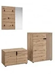 Mid.you Garderobe, Eiche Artisan, Holzwerkstoff, 3-teilig, 175x191x37 cm, Garderobe,