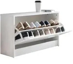 Kadima Design Schuhkipper, Wei&szlig;, Holzwerkstoff, Rechteckig, 80x47x24 cm, Garderobe,