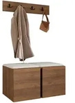 Mirjan24 Garderoben-Set, Nussbaum, Wei&szlig;, Kunststoff, 84x42x46 cm, Garderobe,
