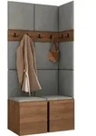Mirjan24 Garderoben-Set, Nussbaum, Grau, Kunststoff, 84x186x46 cm, Garderobe,