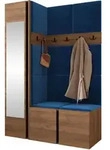 Mirjan24 Garderoben-Set, Nussbaum, Blau, Kunststoff, 124x186x46 cm, Garderobe,