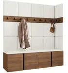 Mirjan24 Garderoben-Set, Nussbaum, Wei&szlig;, Kunststoff, 168x186x46 cm, Garderobe,