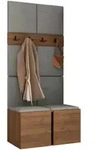 Mirjan24 Garderoben-Set, Nussbaum, Grau, Kunststoff, 84x186x46 cm, Garderobe,