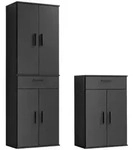 Mokebo Mehrzweckschrank, Schwarz, Holzwerkstoff, 4 F&auml;cher, 60x180x34 cm,