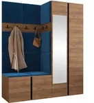 Mirjan24 Garderoben-Set, Nussbaum, Blau, Kunststoff, 158x186x46 cm, Garderobe,
