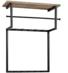 Kadima Design Wandgarderobe, Schwarz, Holz, Echtholz,Mangoholz, Organisch, 60x76x26
