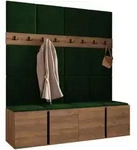 Mirjan24 Garderoben-Set, Nussbaum, Gr&uuml;n, Kunststoff, 168x186x46 cm, Garderobe,