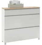 Dieter Knoll Schuhschrank, Wei&szlig;, Eiche, Metall, Balkeneiche, furniert, 1