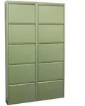ebuy24 Schuhkipper, Gr&uuml;n, Metall, 100x173x16 cm, Garderobe, Schuhaufbewahrung,