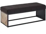 Kadima Design Sitzbank, Schwarz, Textil, Echtholz,Mangoholz, Rechteckig,