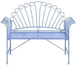 Beliani Gartenbank, Blau, Metall, 125x97x46 cm, Gartenm&ouml;bel, Gartenb&auml;nke